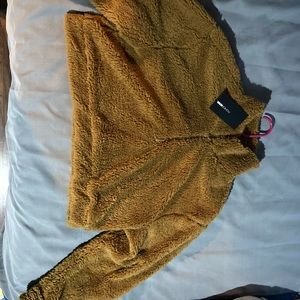 Fashion Nova Camel Sherpa Top
